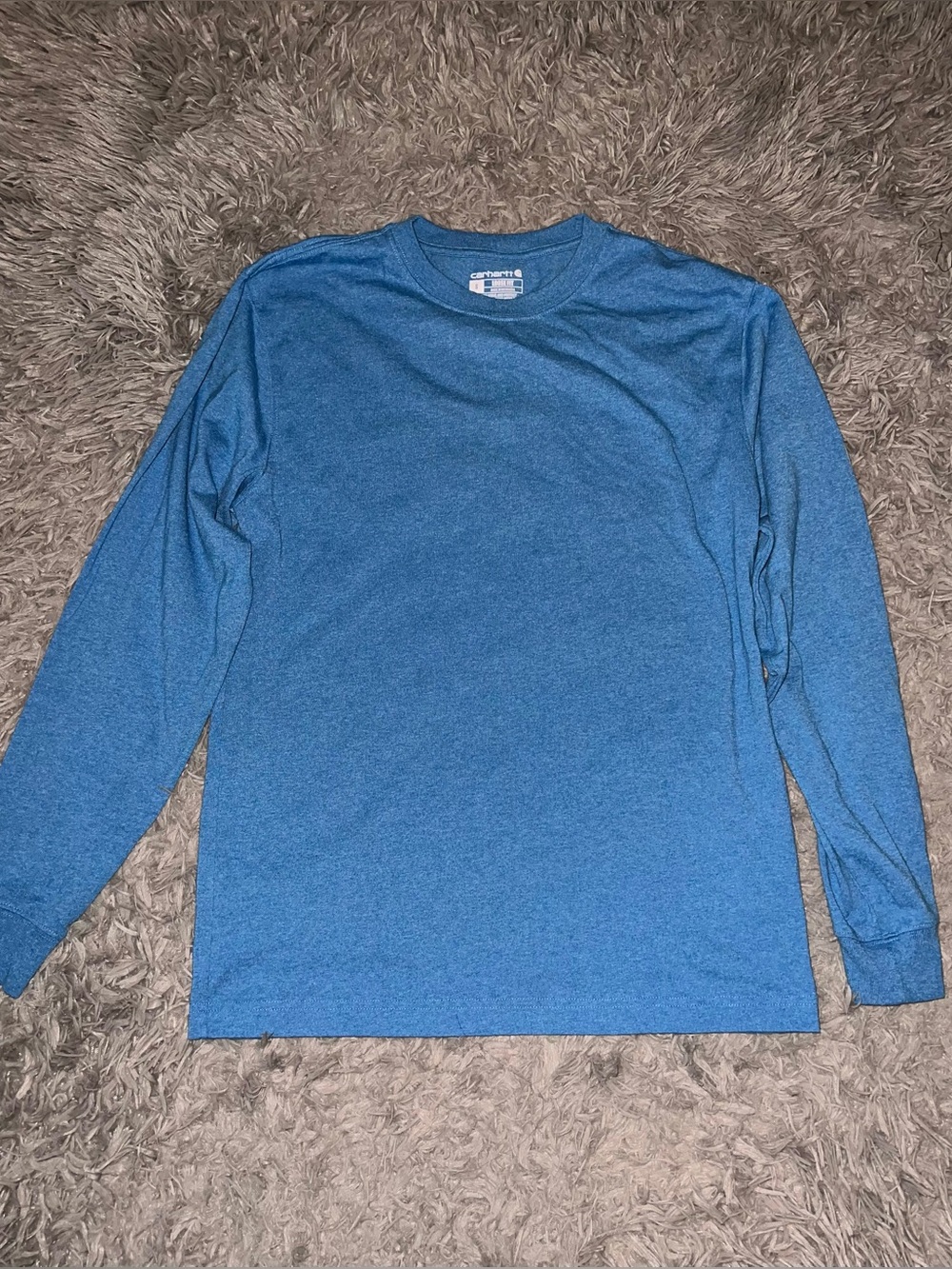 Carhartt Signature Sleeve Logo Long-Sleeve T-Shirt - Horizon Blue Heather